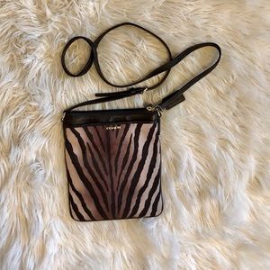 Authentic COACH zebra print crossbody bag
